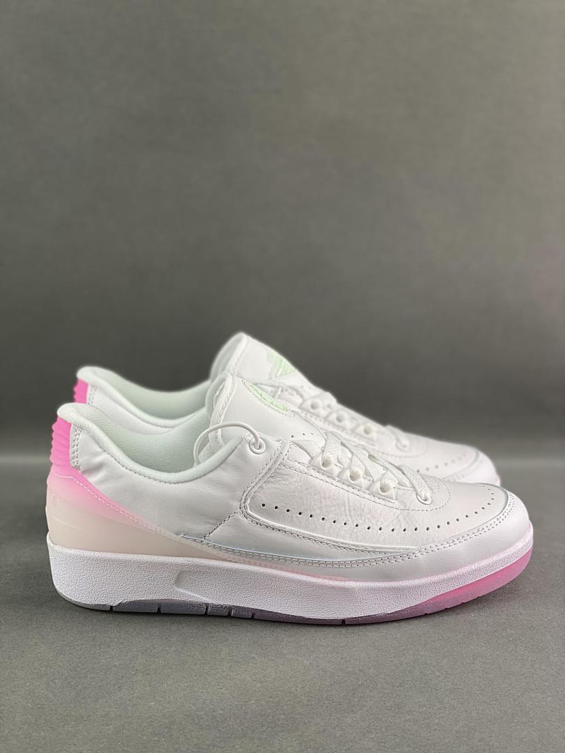 Nike Air Jordan 2 Retro Low Atmosphere White Pink Green Strike Womens Shoes DX4401-116