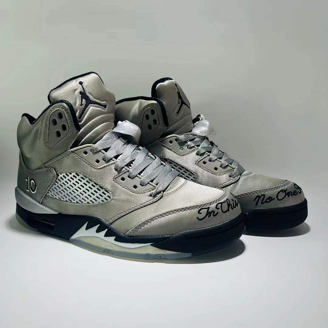 Nike Air Jordan 5 Wings 'Family Flies Alone' Light Grey Black Sneakers AO2410-010