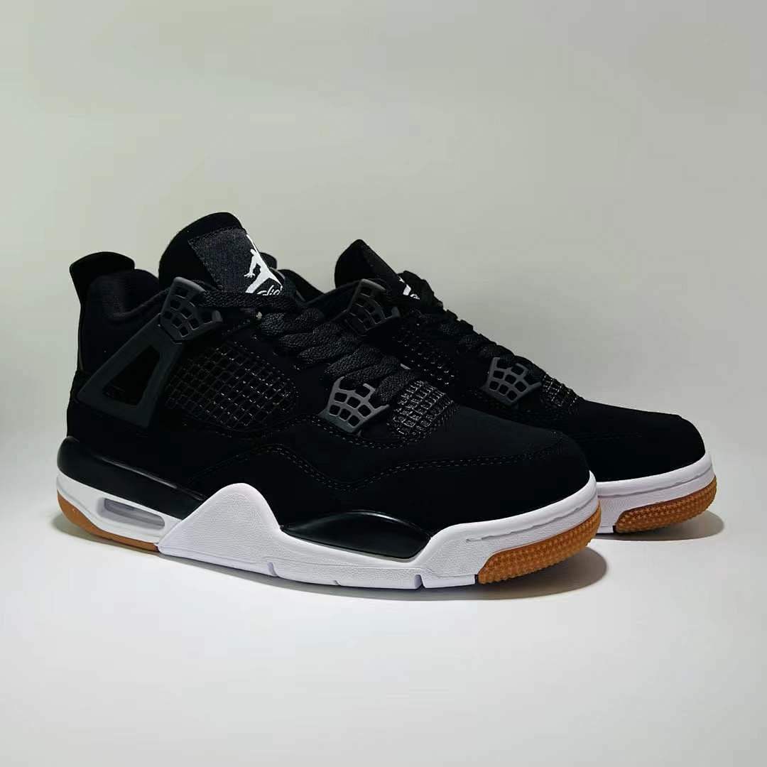 Nike Air Jordan 4 Retro Black White Gum Youth Sneakers Style Code: 408452-020