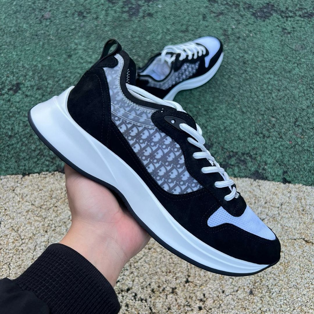 Dior B30 Sneaker Black and Grey Dior Oblique Technical Mesh and Suede