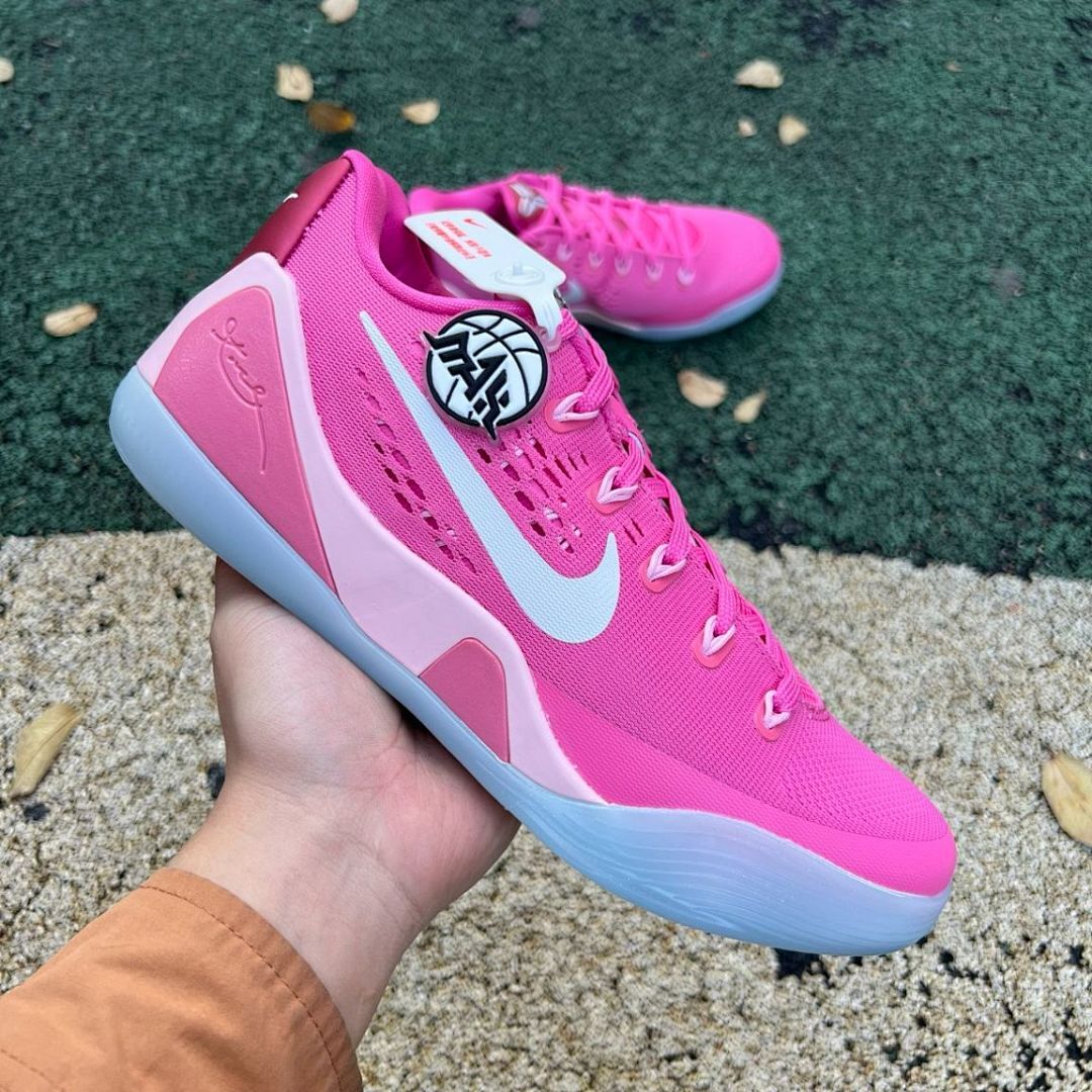 Nike Kobe 9 EM Low Kay Yow Pink Fire Basketball Shoes Sneakers 646701-660