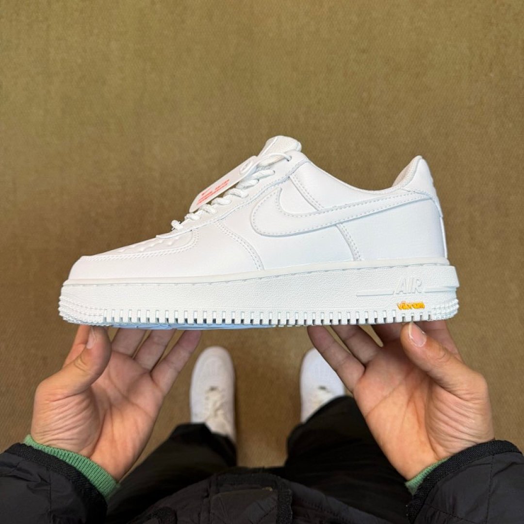 Nike Air Force 1 Low White Vibram Sole Platform Sneakers