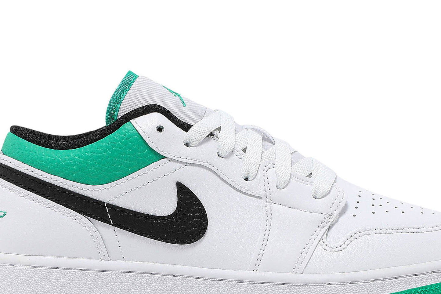 ( Grade School ) Air Jordan 1 Low 'White Lucky Green' 553560-129