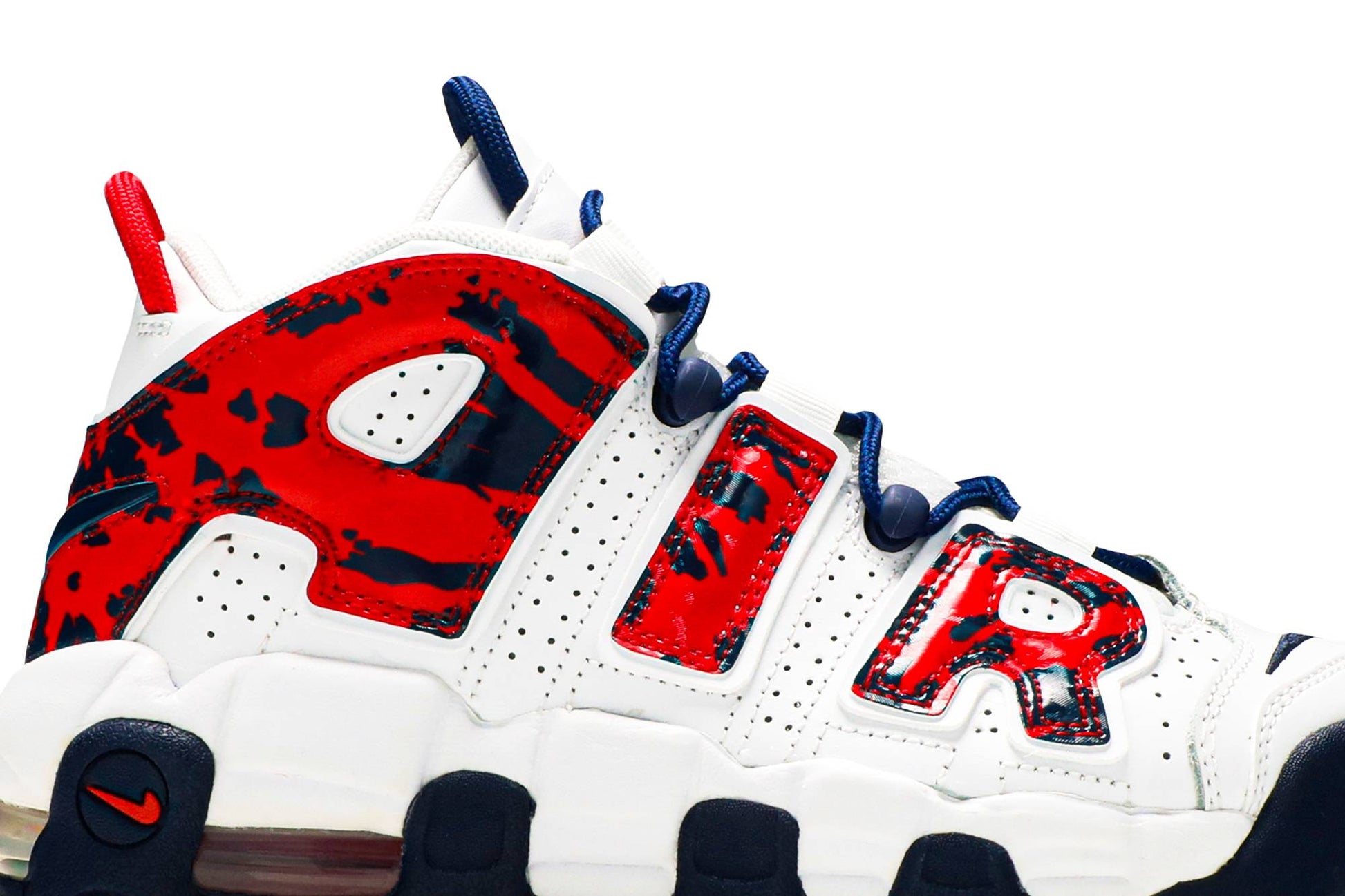 ( Grade School ) Nike Air More Uptempo 'White Blue Red Camo' CZ7885-100