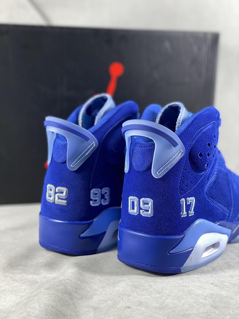 Air Jordan 6 Retro Royal Blue Suede '57' Omega Psi Phi PE Men's Basketball Shoes