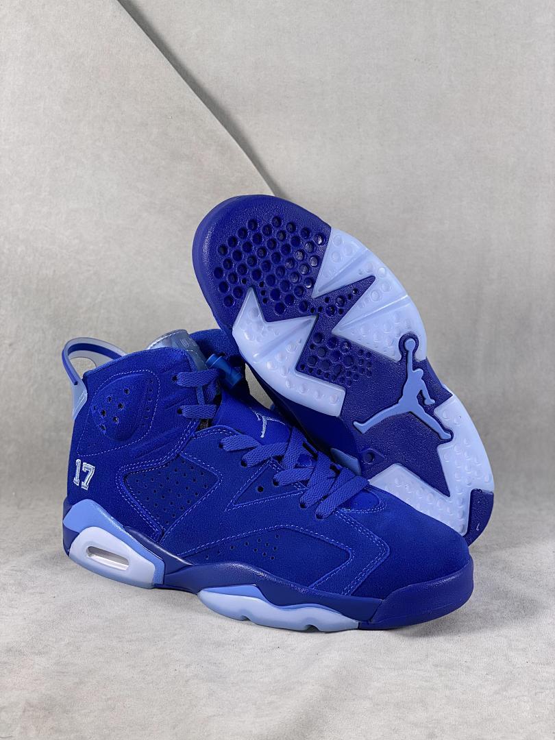 Air Jordan 6 Retro Royal Blue Suede '57' Omega Psi Phi PE Men's Basketball Shoes