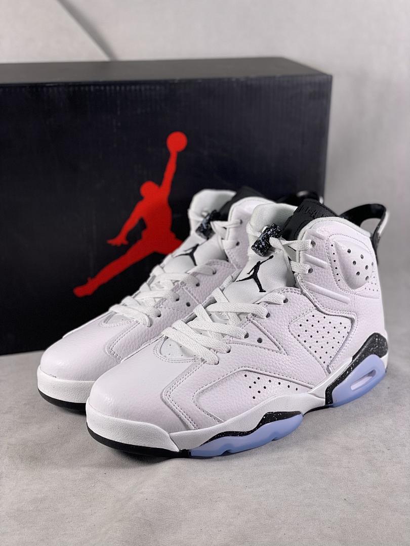 Nike Air Jordan 6 Retro "Oreo" White Black Speckle Icy Sole Basketball Shoes 384664-101
