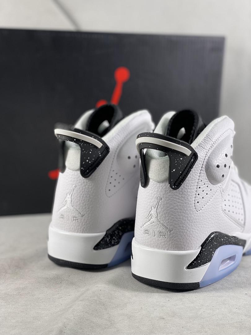 Nike Air Jordan 6 Retro "Oreo" White Black Speckle Icy Sole Basketball Shoes 384664-101
