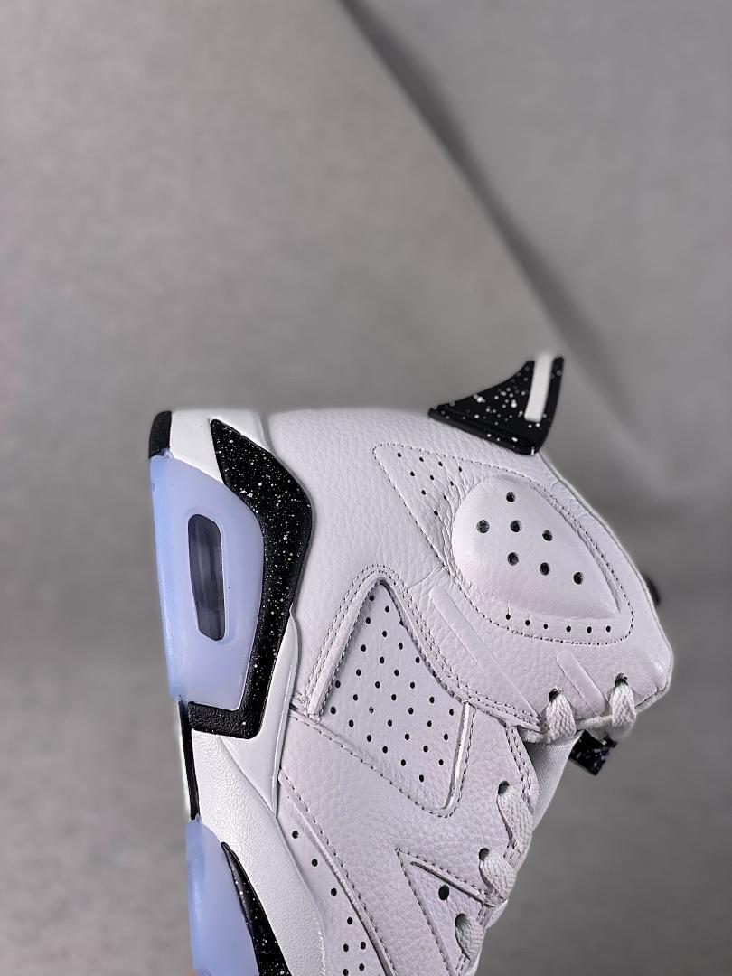 Nike Air Jordan 6 Retro "Oreo" White Black Speckle Icy Sole Basketball Shoes 384664-101