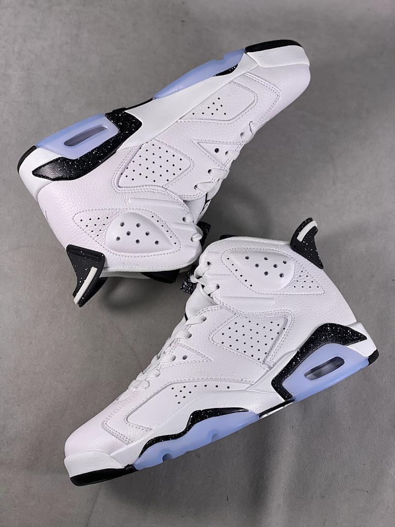Nike Air Jordan 6 Retro "Oreo" White Black Speckle Icy Sole Basketball Shoes 384664-101