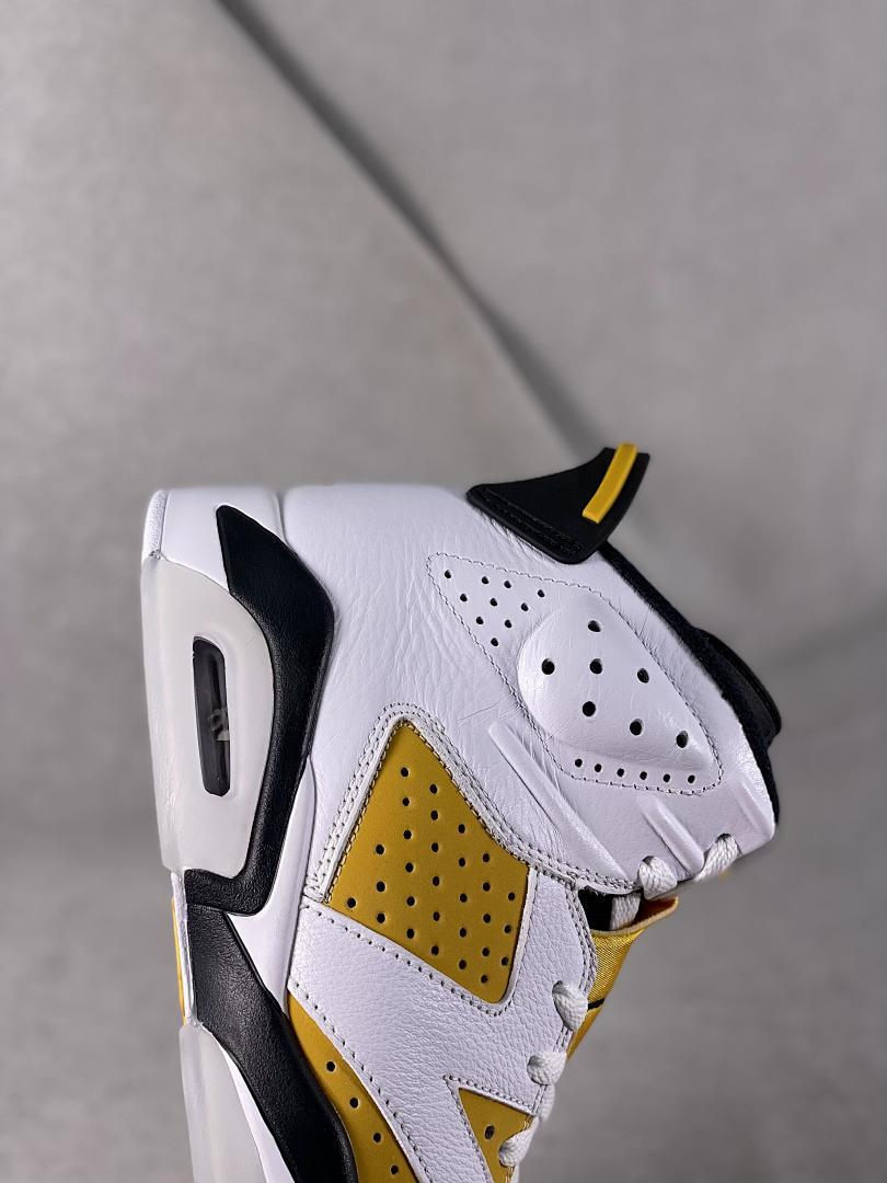Nike Air Jordan 6 Retro 'Gold Hoops' DH9696-100 White Metallic Gold Black Women's Sneakers