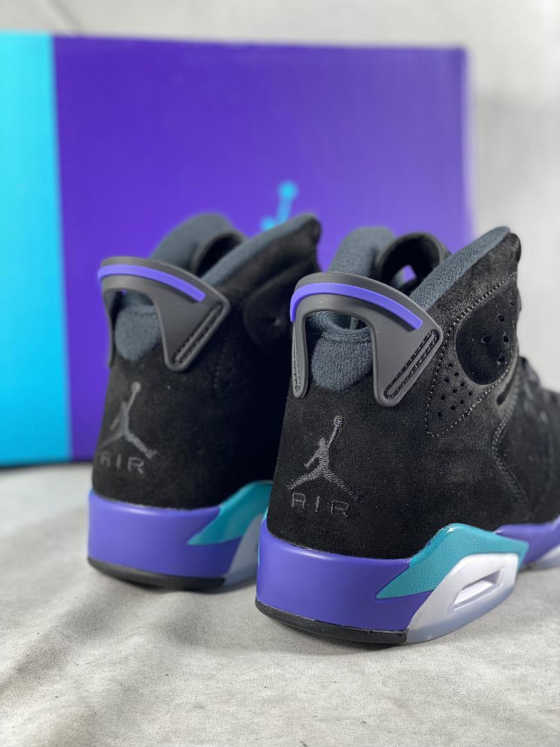 Air Jordan 6 Retro "Aqua" Black Bright Concord Aquatone Men's Sneakers CT8529-004