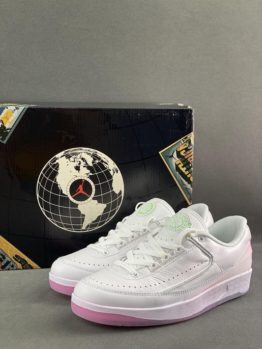 Nike Air Jordan 2 Retro Low Atmosphere White Pink Green Strike Womens Shoes DX4401-116