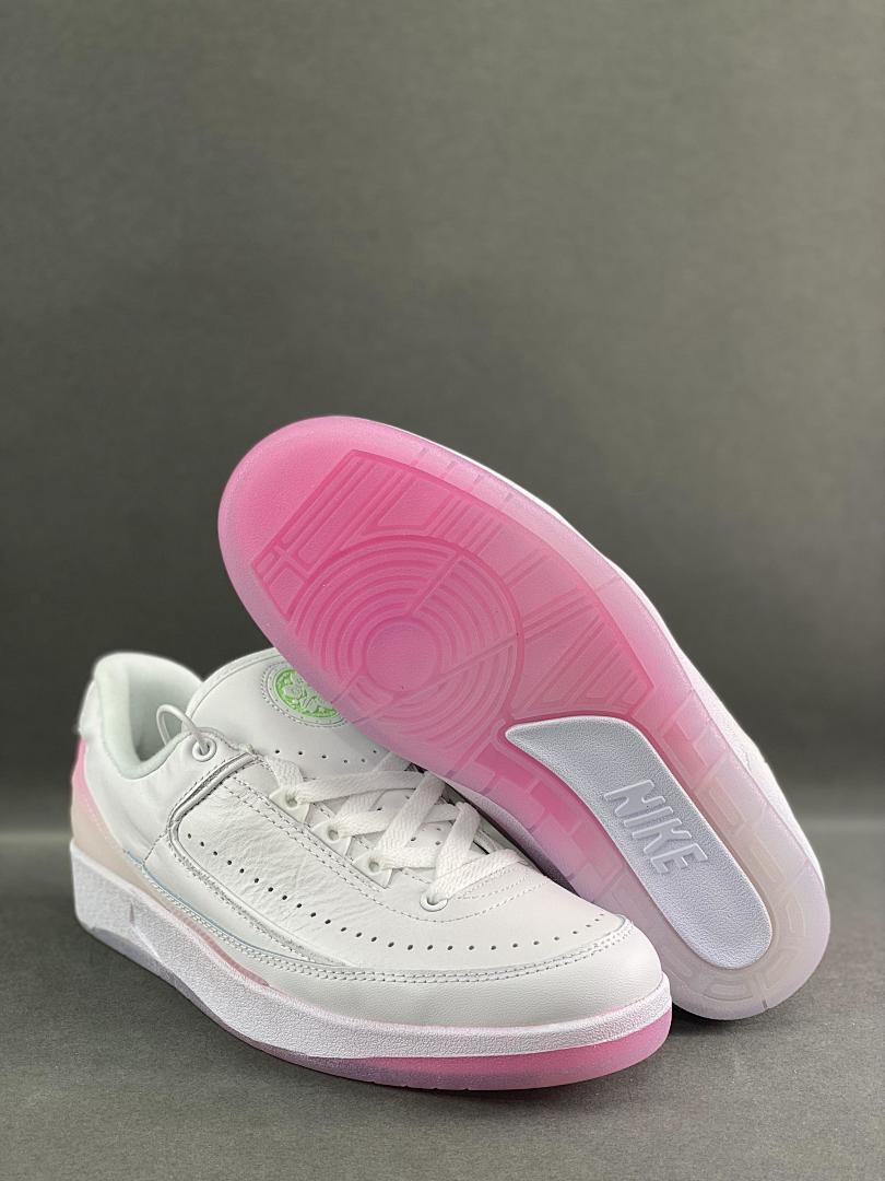 Nike Air Jordan 2 Retro Low Atmosphere White Pink Green Strike Womens Shoes DX4401-116