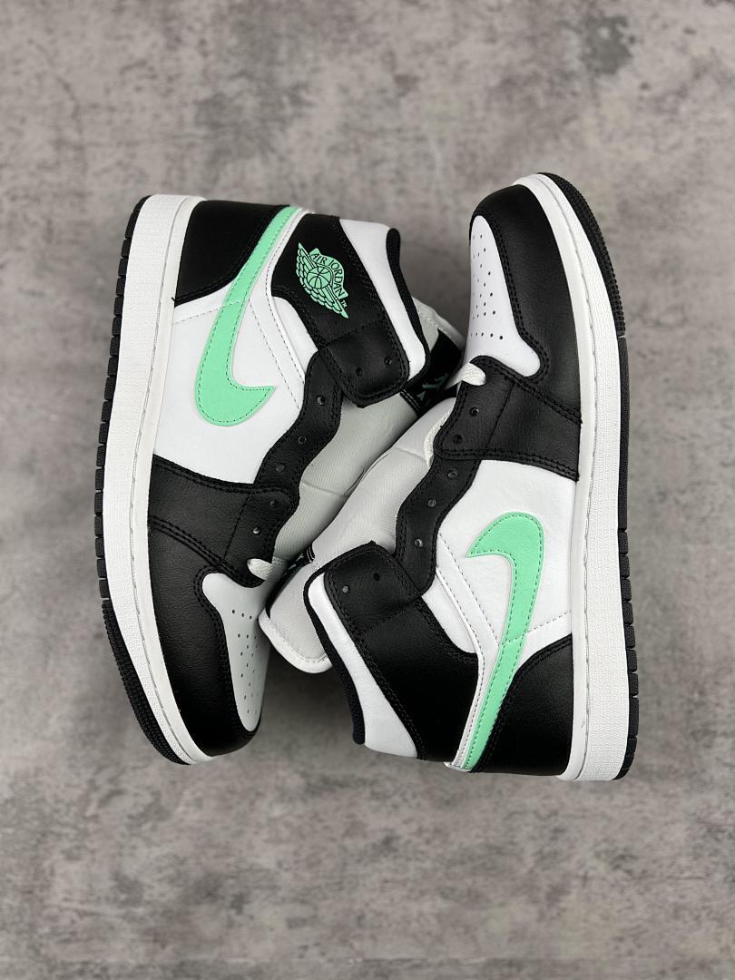 Nike Air Jordan 1 Mid 'Mint Foam' Black White Green Shoes 554724-132