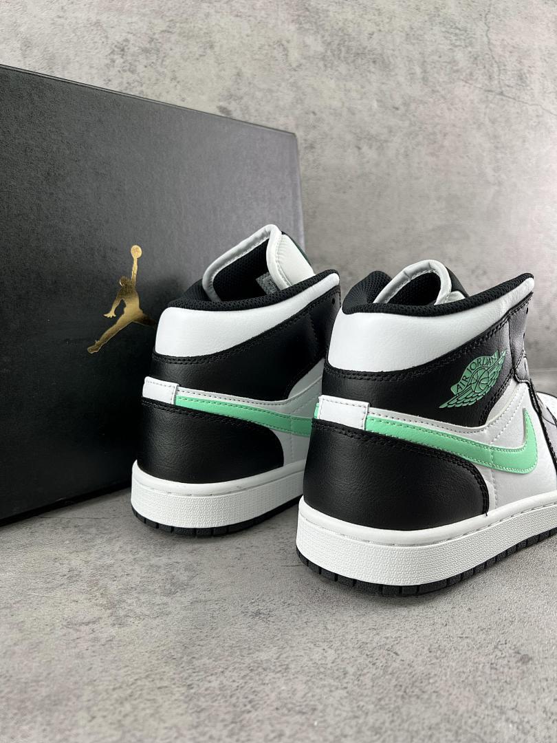 Nike Air Jordan 1 Mid 'Mint Foam' Black White Green Shoes 554724-132