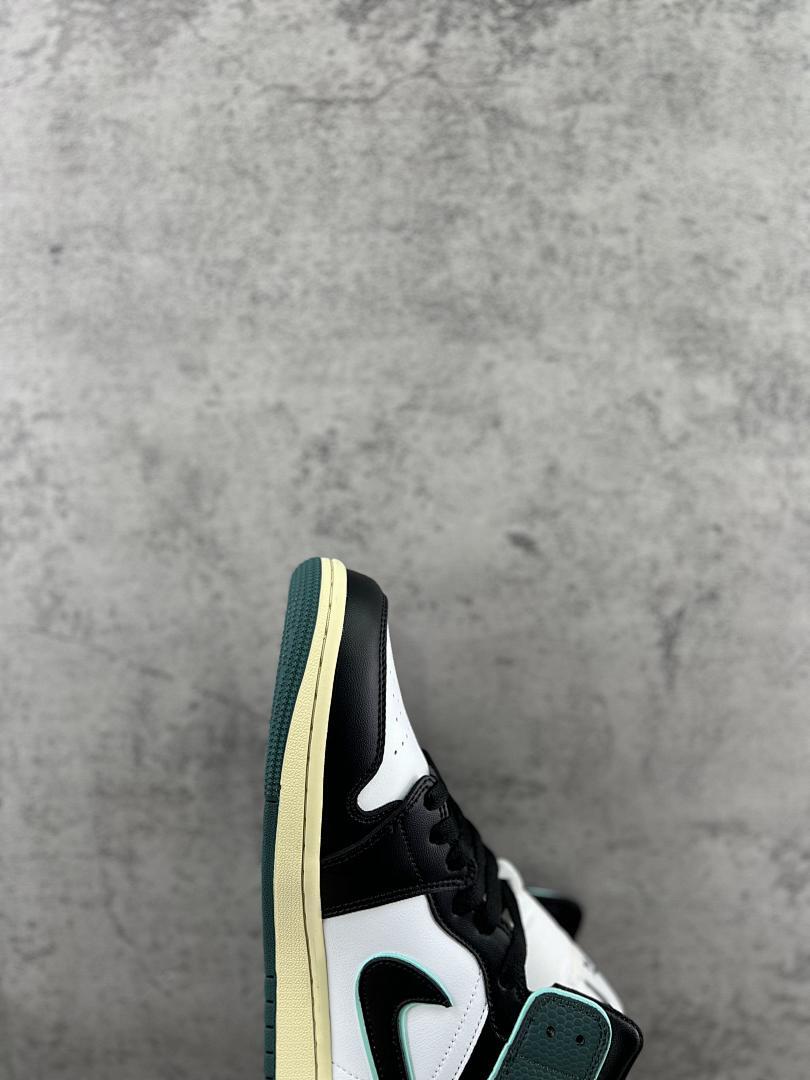 Nike Air Jordan 1 Mid SE Legend Green BQ6472-017 Black White Sail Sneakers
