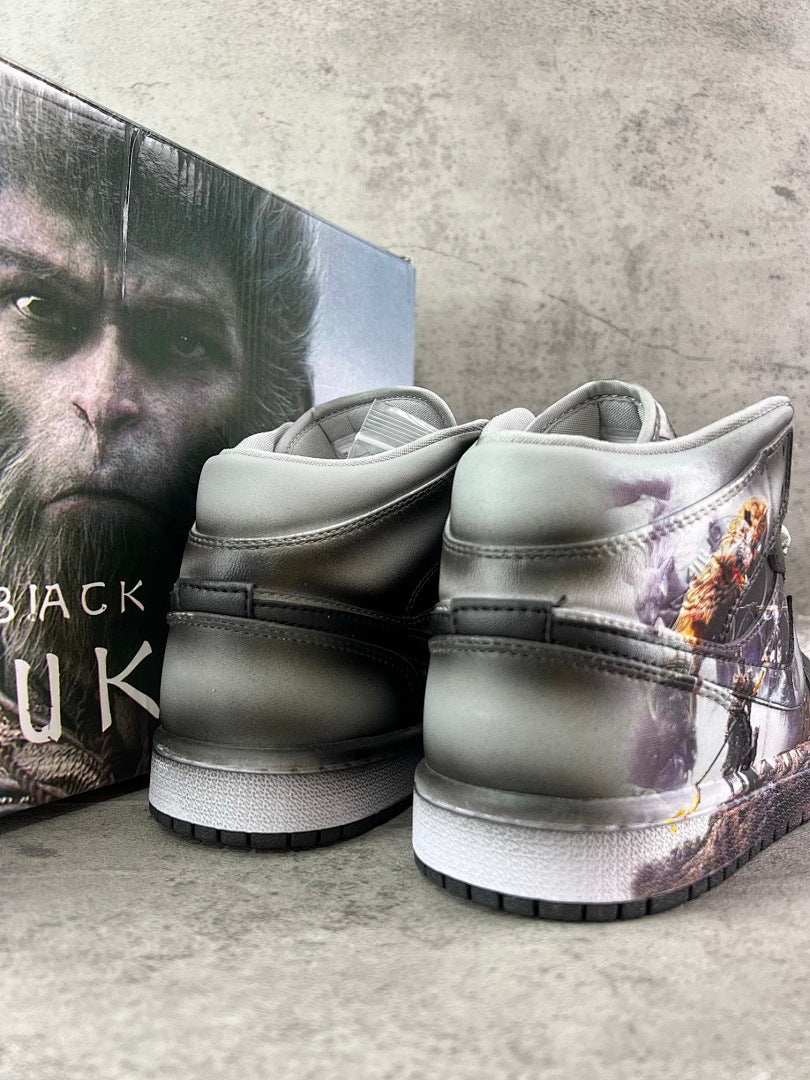 Nike Air Jordan 1 High Black Myth Wukong Monkey King Gaming Special Edition Grey Black Sneakers