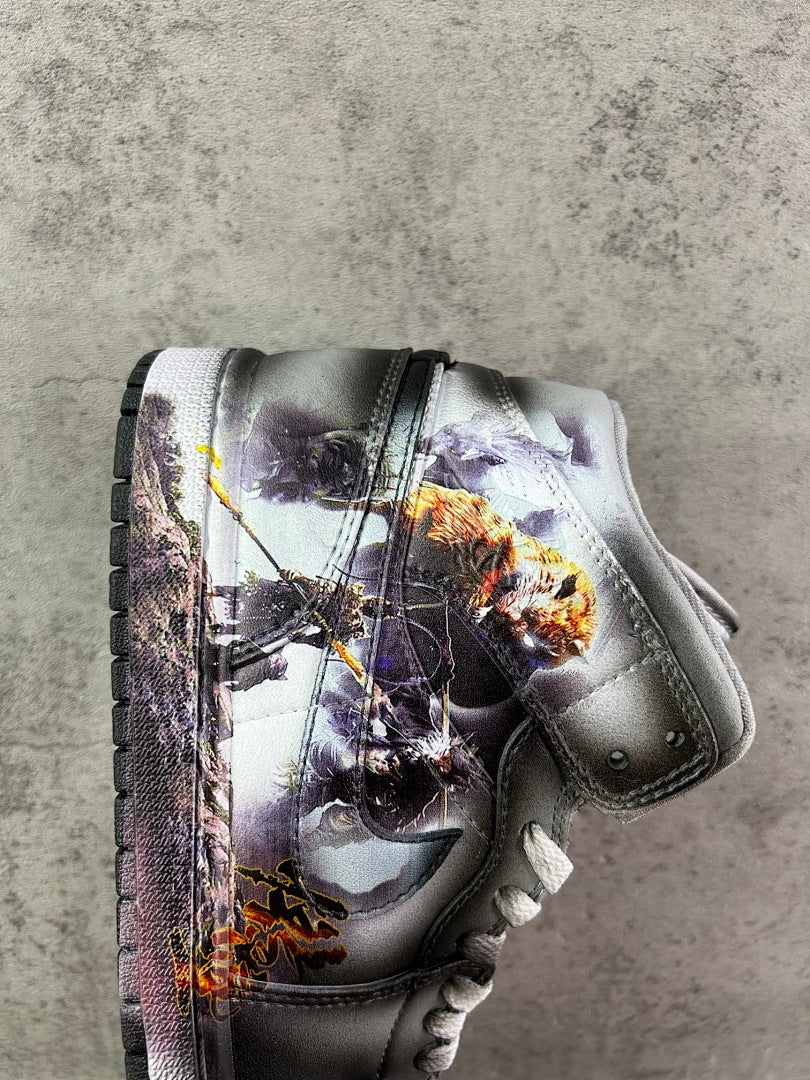 Nike Air Jordan 1 High Black Myth Wukong Monkey King Gaming Special Edition Grey Black Sneakers