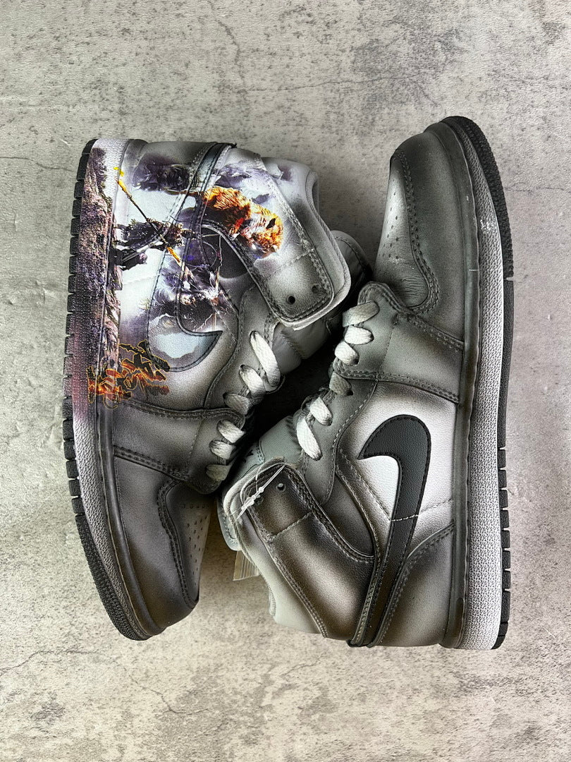 Nike Air Jordan 1 High Black Myth Wukong Monkey King Gaming Special Edition Grey Black Sneakers