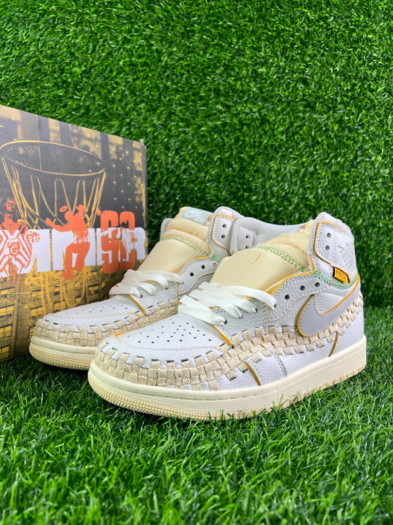 Union LA x Air Jordan 1 High OG Woven Sail Wolf Grey Sneakers FD2565-100