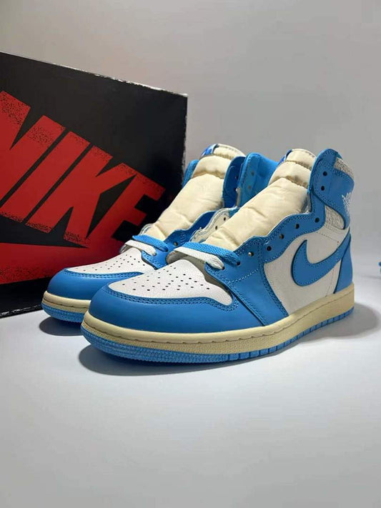 Nike Air Jordan 1 Retro High OG University Blue White Sail Vintage Exposed Foam Tongue Sneakers