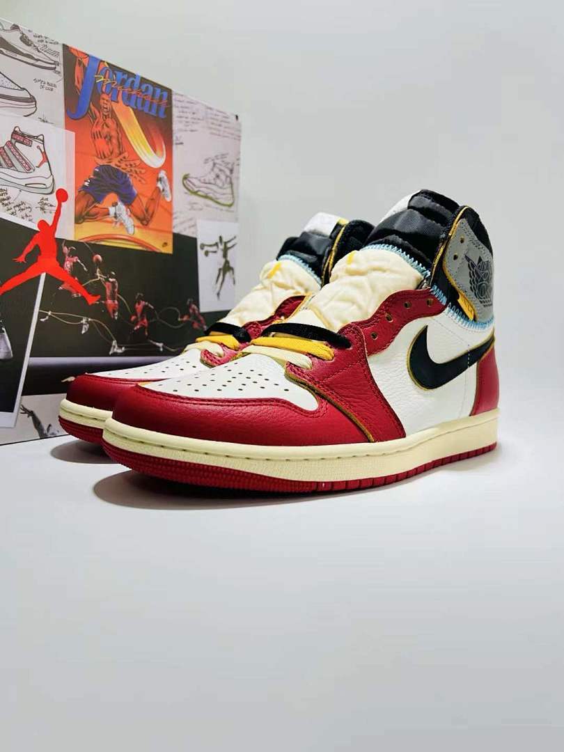 Union LA Air Jordan 1 Retro High OG Varsity Red Black White Sail Sneakers BV1300-106