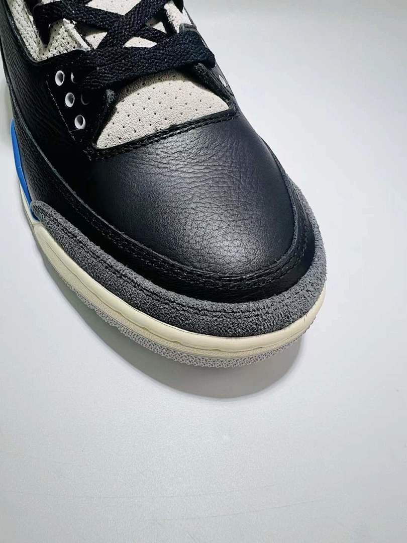 Air Jordan 3 Retro Black Royal Blue Red Sail Elephant Print Sneakers