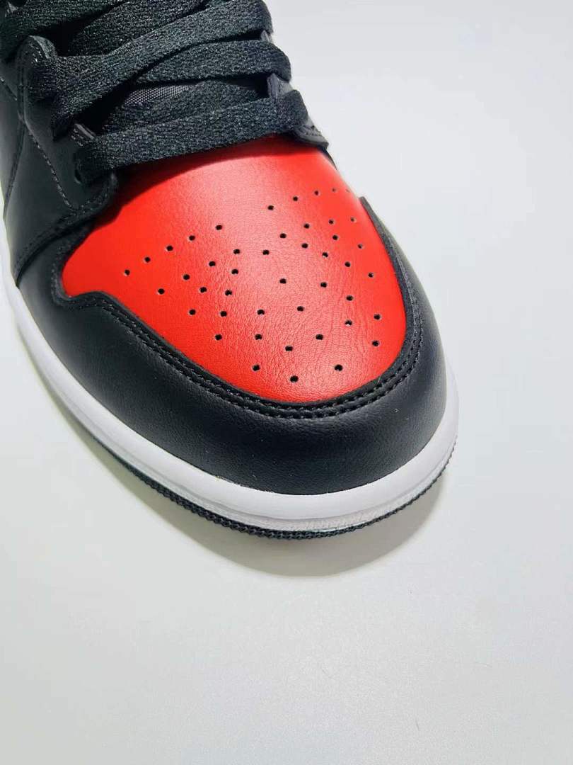 Air Jordan 1 Mid Black White Gym Red "Bred" Sneakers Style Code 554725-074