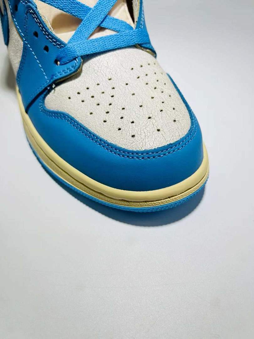 Nike Air Jordan 1 Retro High OG Washed Blue Sneakers DZ5485-100 - Light Blue Sail Cream White AJ1 High Shoes