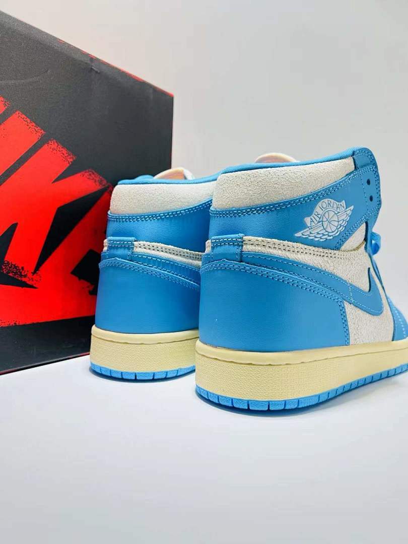 Nike Air Jordan 1 Retro High OG Washed Blue Sneakers DZ5485-100 - Light Blue Sail Cream White AJ1 High Shoes
