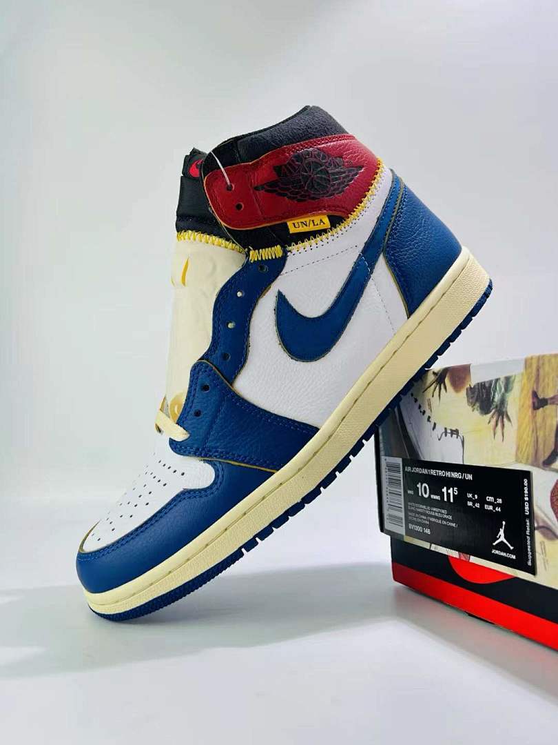 Union x Air Jordan 1 Retro High OG Storm Blue Sneakers (BV1300-146) Men's Limited Edition Collaboration