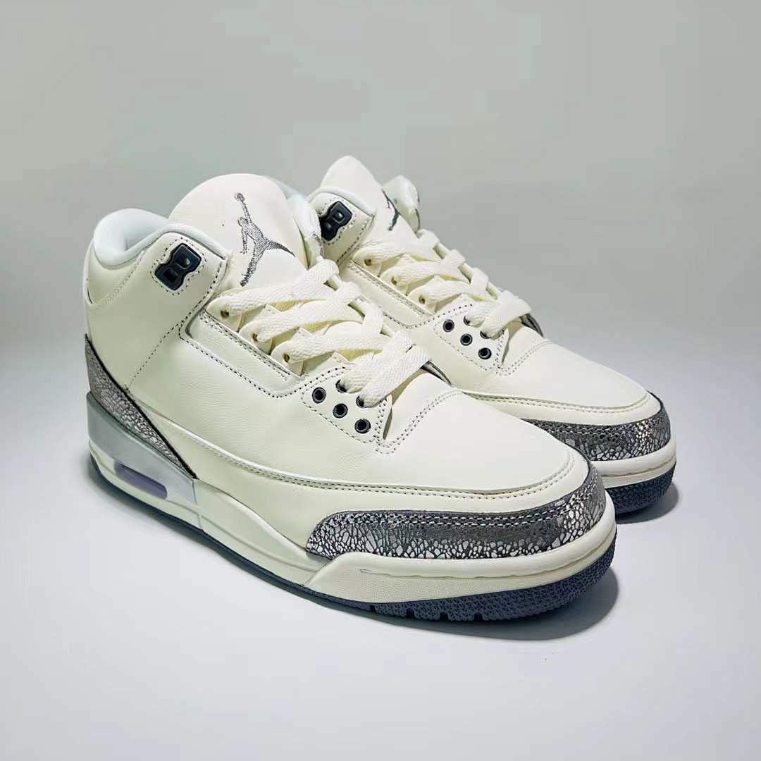 Nike Air Jordan 3 Retro Off-White Metallic Sail Chrome Sneakers DX6665-100