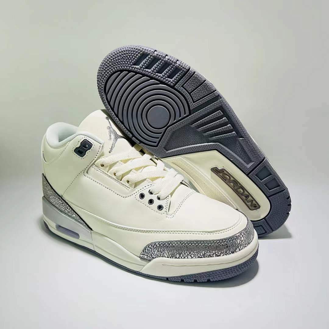 Nike Air Jordan 3 Retro Off-White Metallic Sail Chrome Sneakers DX6665-100