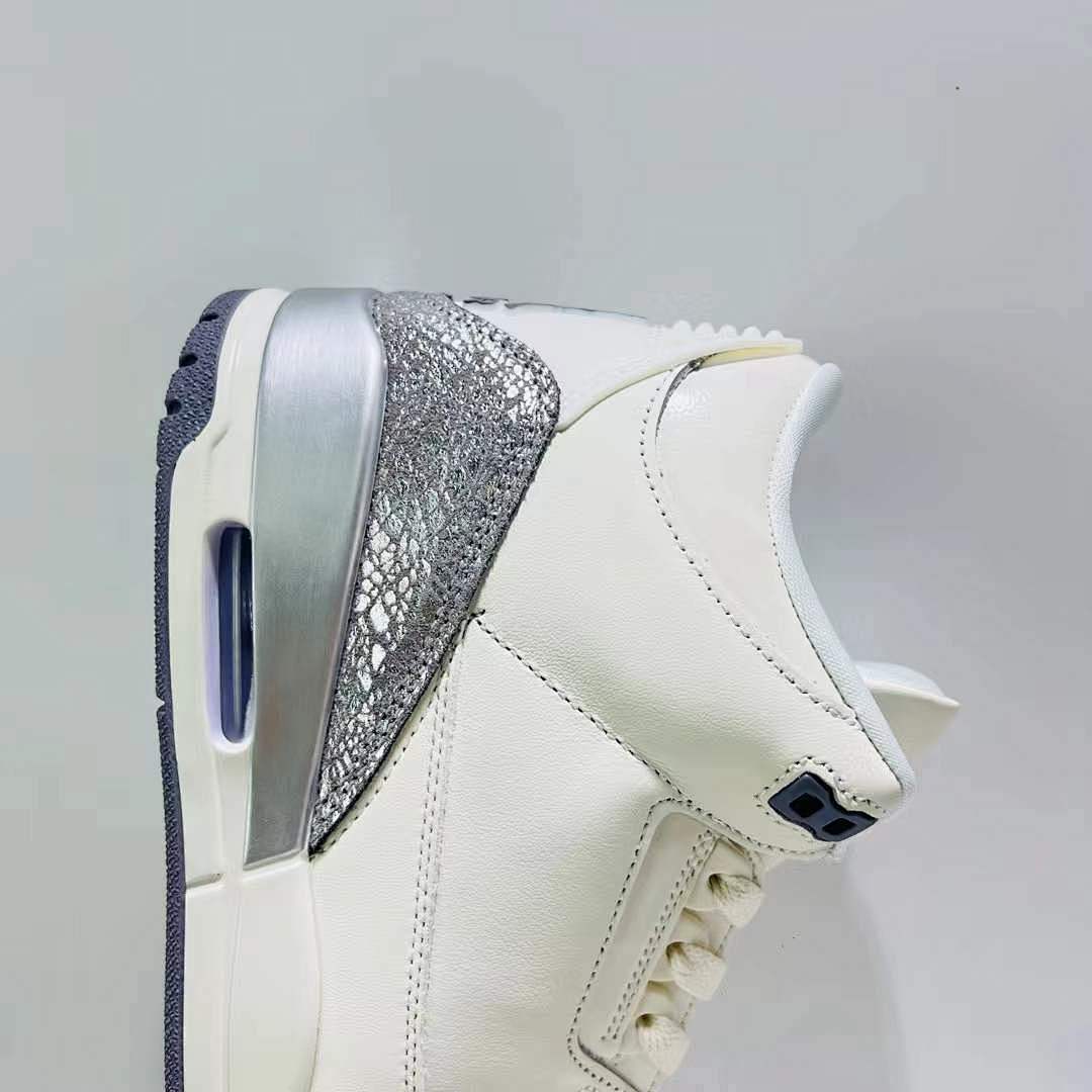 Nike Air Jordan 3 Retro Off-White Metallic Sail Chrome Sneakers DX6665-100