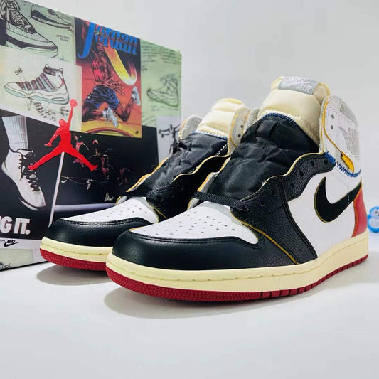 Union x Air Jordan 1 Retro High OG 'Black Toe' BV1300-106 Men's Nike Sneakers