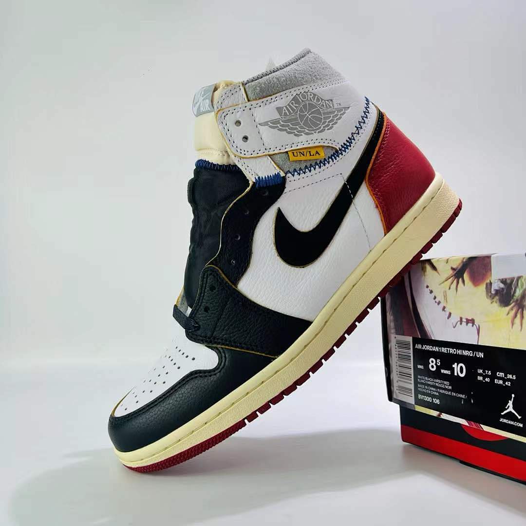 Union x Air Jordan 1 Retro High OG 'Black Toe' BV1300-106 Men's Nike Sneakers