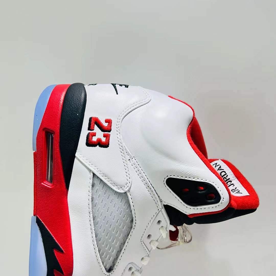 Nike Air Jordan 5 Retro Fire Red (2013) Men's Basketball Shoes White Black Red 136027-120