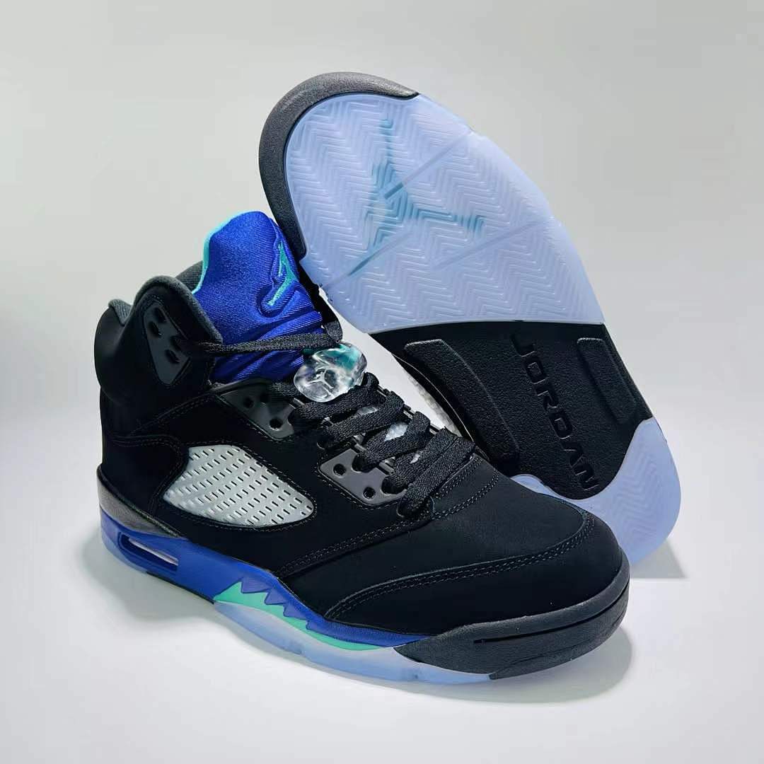 Air Jordan 5 Retro 'Aqua' Black Aquatone Concord DV0562-006 Men's Sneakers