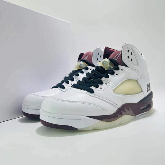 Nike Air Jordan 5 Retro "Burgundy" White Deep Burgundy Black Men's Sneakers DA1911-102