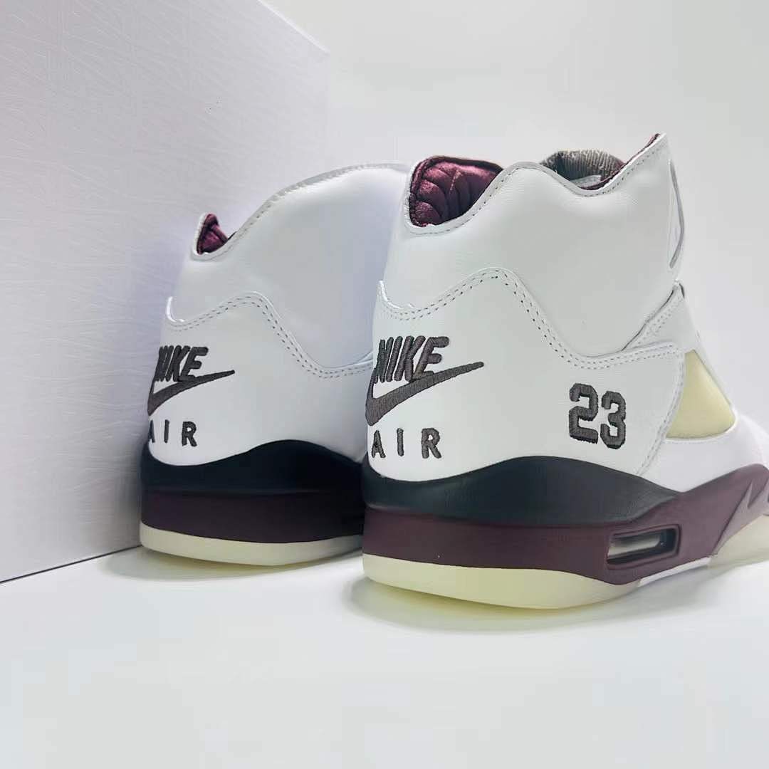 Nike Air Jordan 5 Retro "Burgundy" White Deep Burgundy Black Men's Sneakers DA1911-102