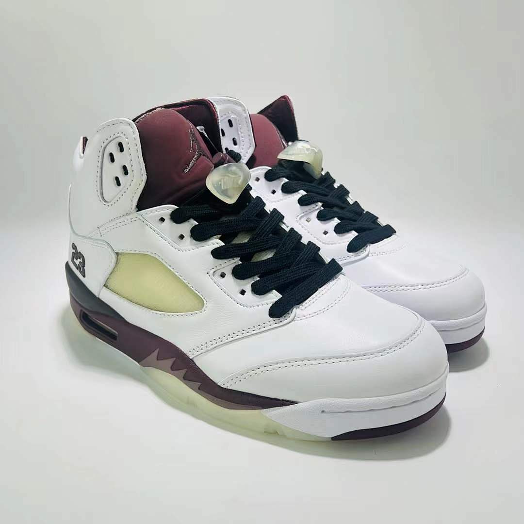 Nike Air Jordan 5 Retro "Burgundy" White Deep Burgundy Black Men's Sneakers DA1911-102