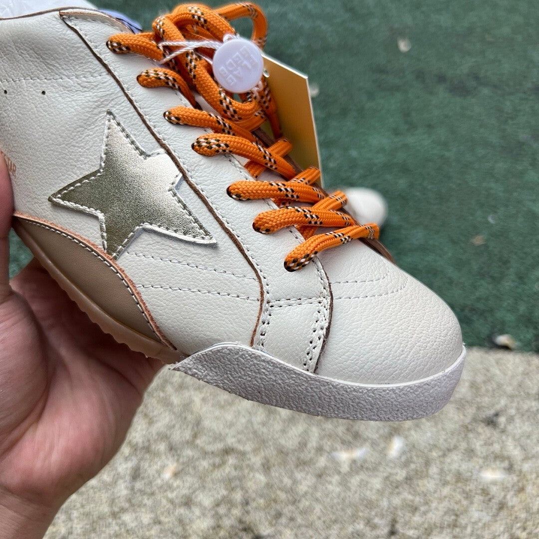 Golden Goose Stardan Sneakers Cream Leather Silver Star Brown Sole