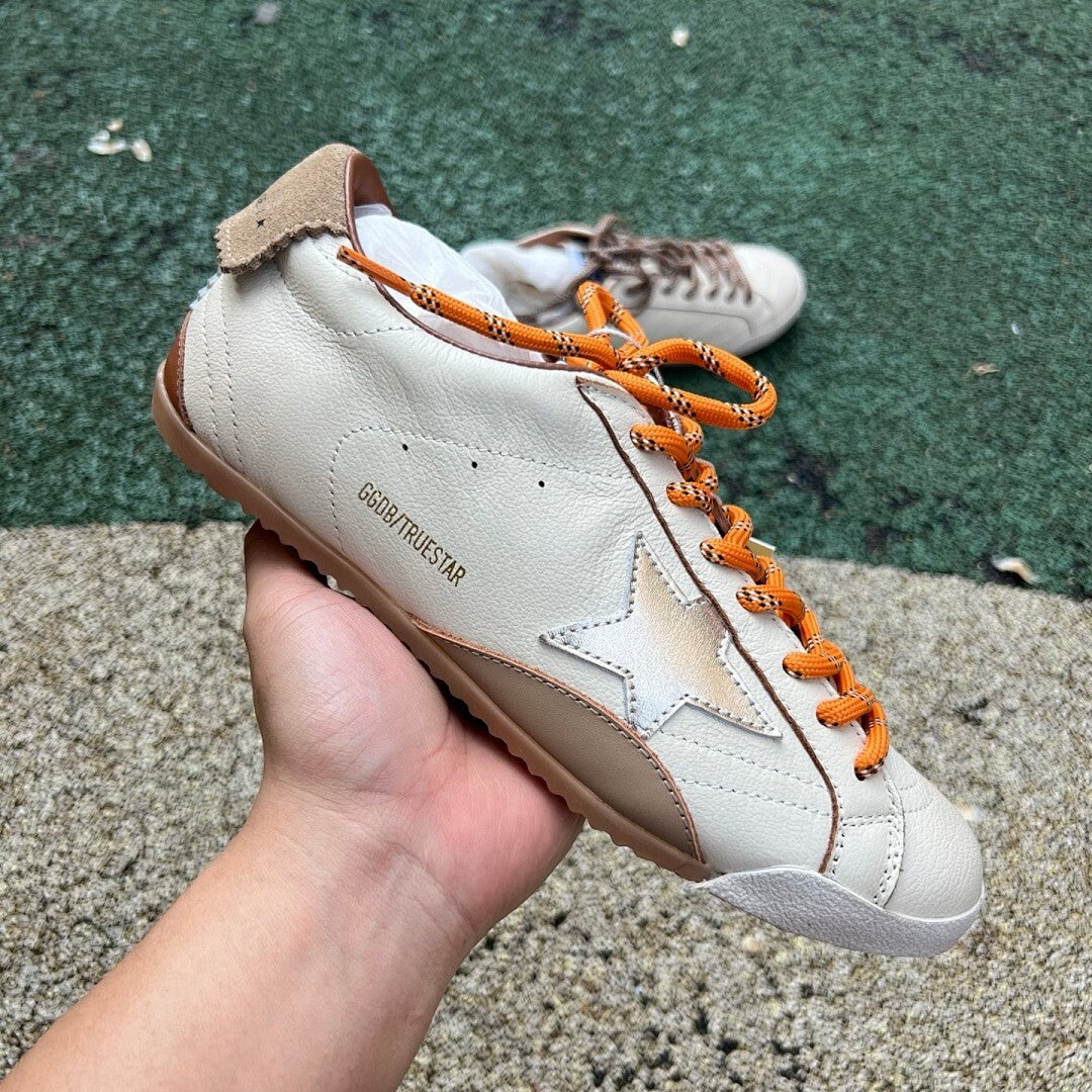 Golden Goose Stardan Sneakers Cream Leather Silver Star Brown Sole