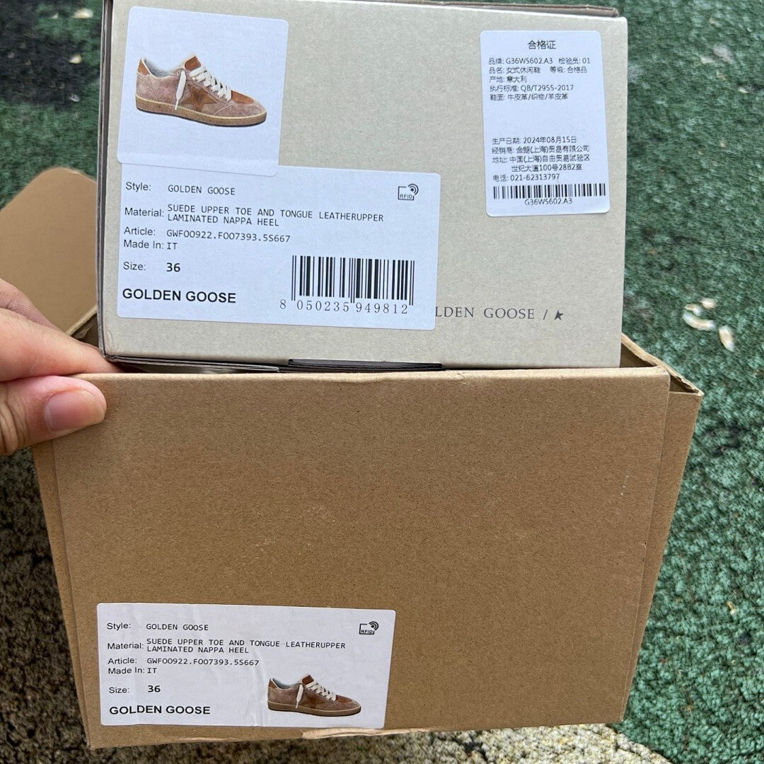Golden Goose Ball Star Sand Suede Low-Top Sneakers