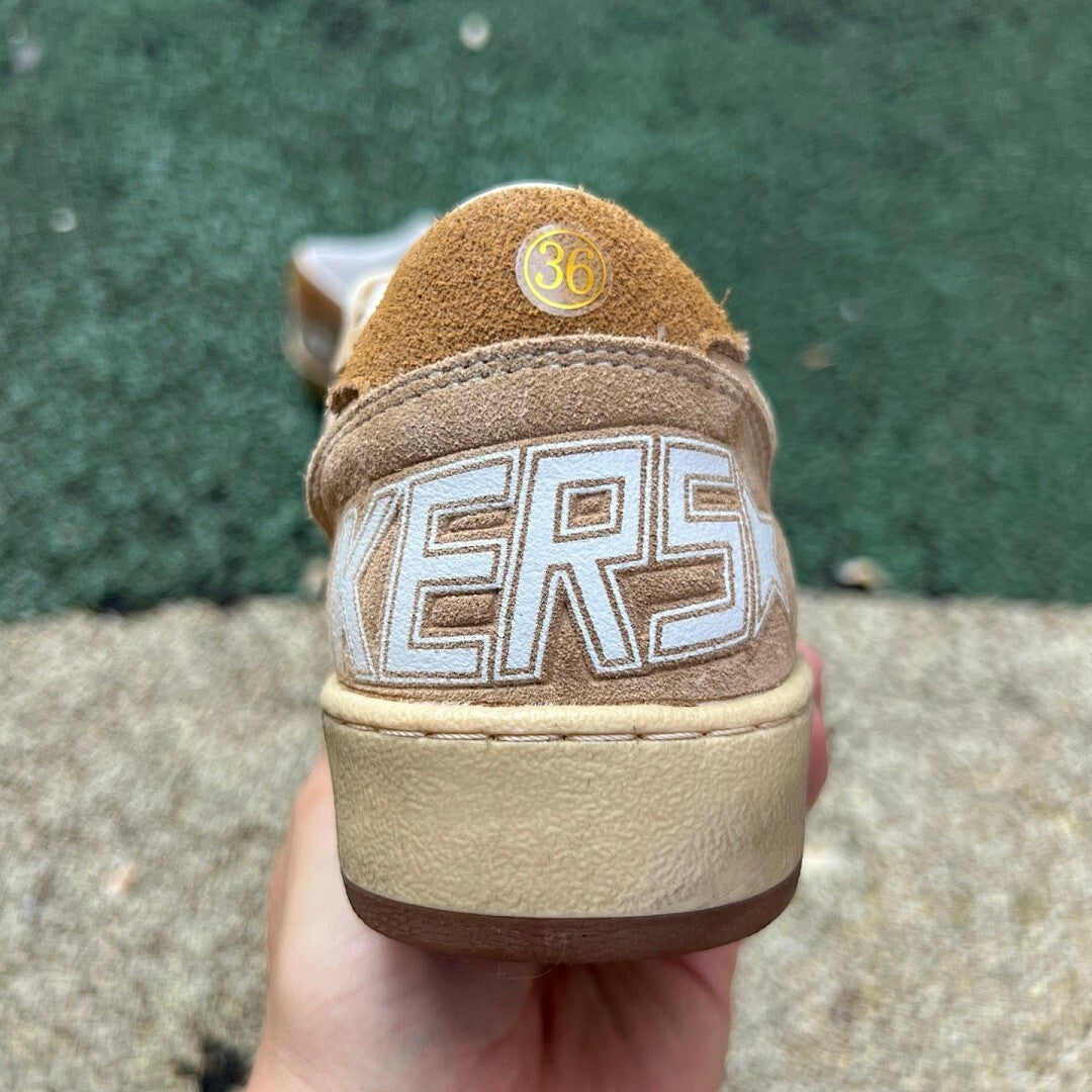 Golden Goose Ball Star Sand Suede Low-Top Sneakers