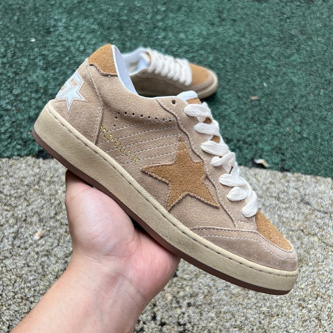 Golden Goose Ball Star Sand Suede Low-Top Sneakers