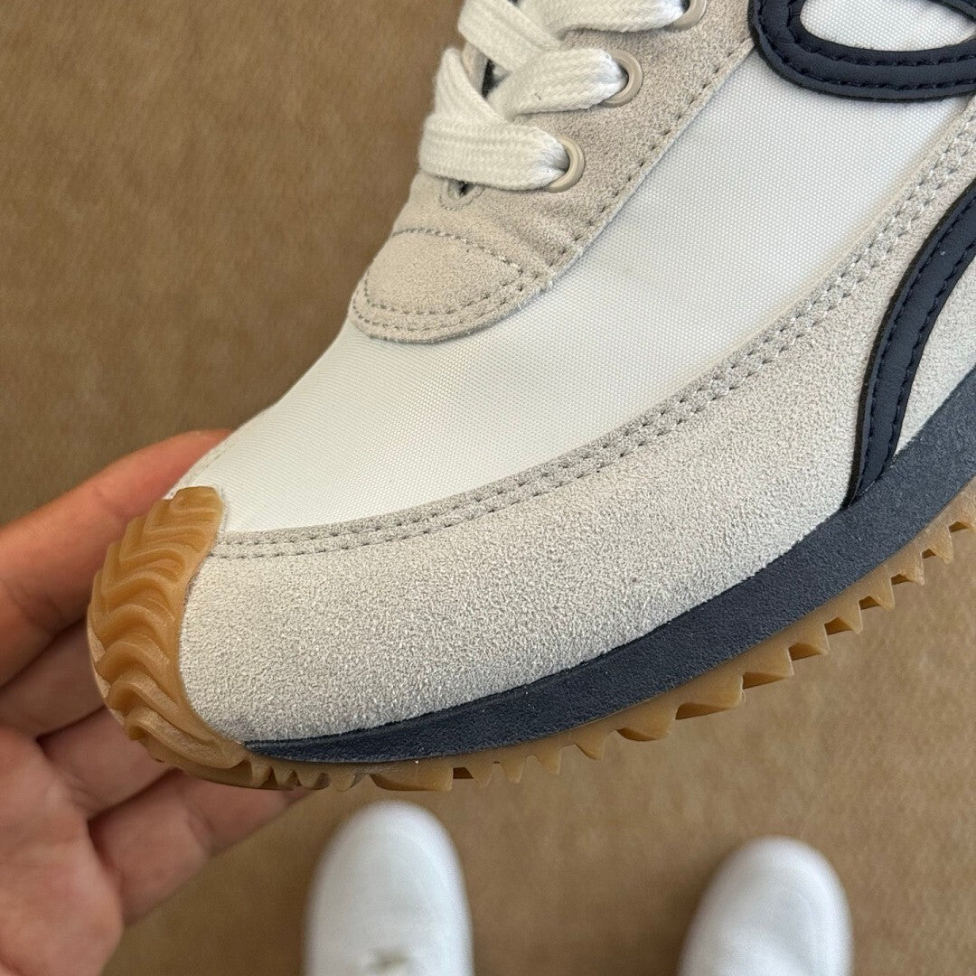 Loewe Flow Runner in nylon and suede White/Navy