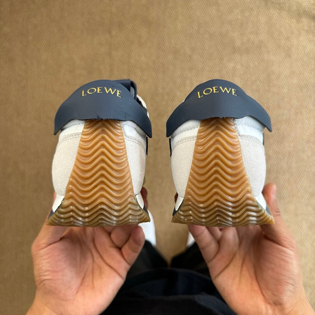 Loewe Flow Runner in nylon and suede White/Navy