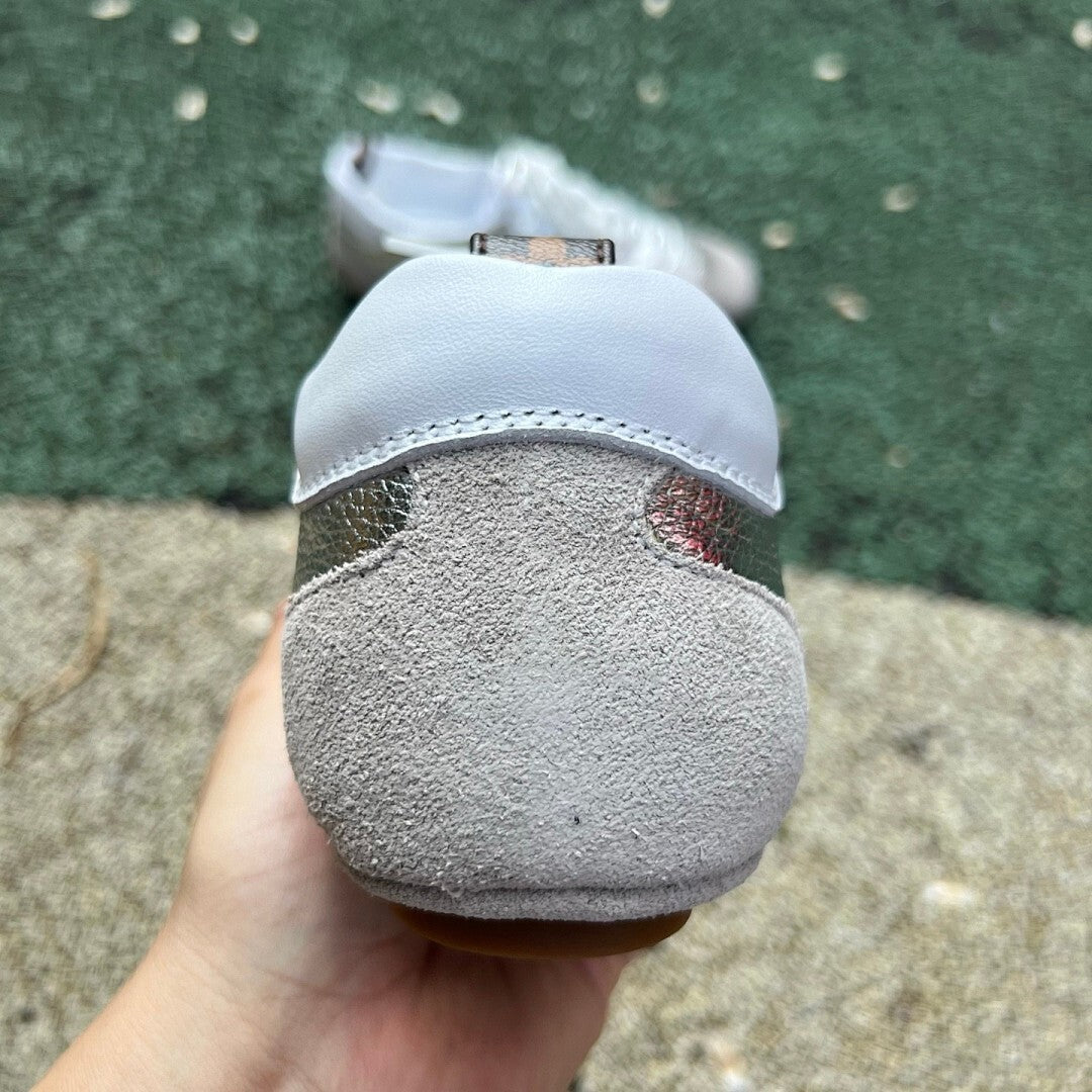 Louis Vuitton Wonderland Flat Sneaker White Silver Grey Suede